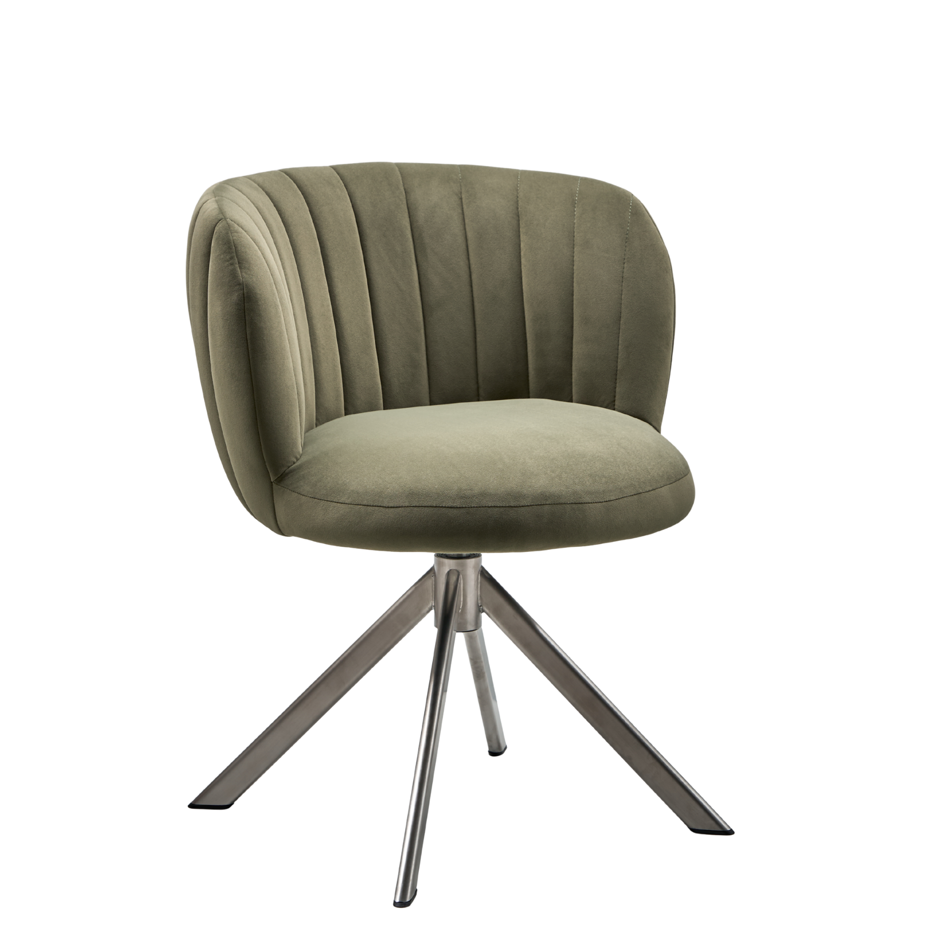 Shelly II Esszimmerstuhl - Velours mit Drehgestell (Edelstahl)